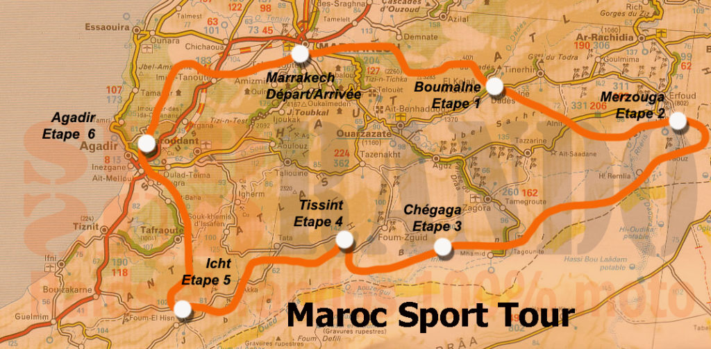 itineraire rando maroc 
2,278 km en 6 étapes Marrakech-Marrakech